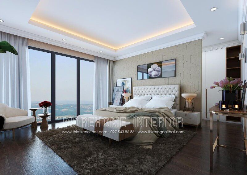 20 Hình ảnh thiết kế không gian căn hộ chung cư thời thượng với giường ngủ ngủ da đầu giường